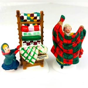 Dept. 56 Snow Village Accessory 56594 Christmas Bazaar Handmade Quilts